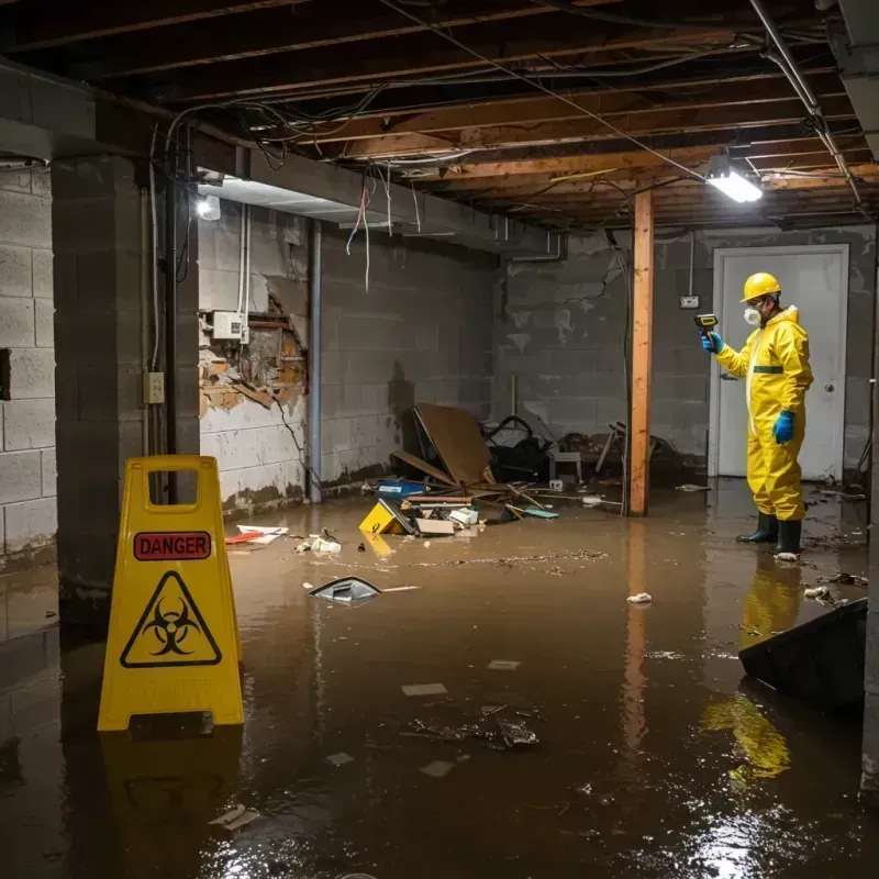 Flooded Basement Electrical Hazard in East Flat Rock, NC Property